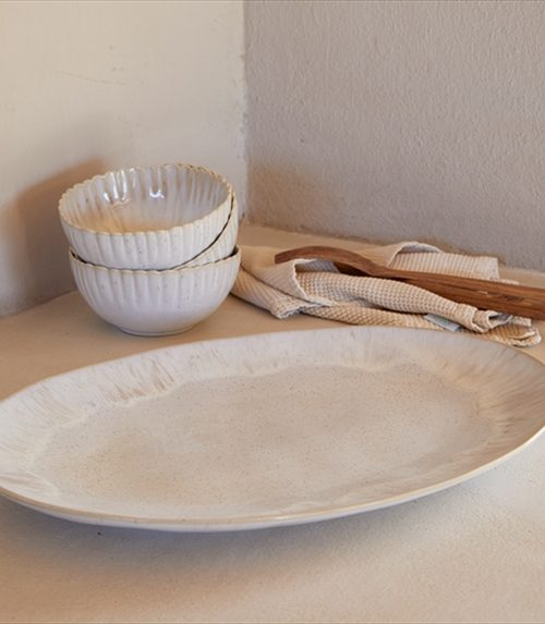 Oval platter, EIVISSA , 45 Cm sand Beige