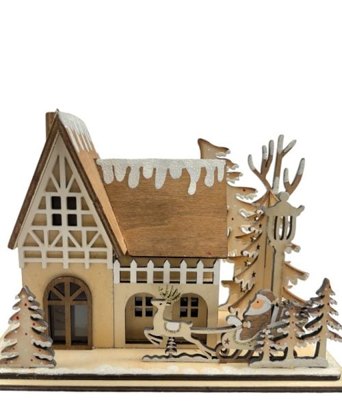 Wooden House With Light
