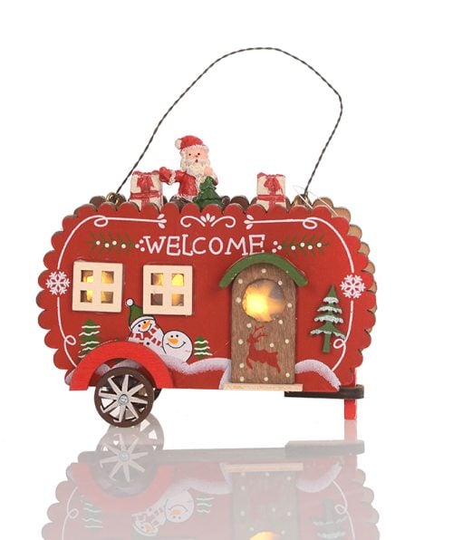 Christmas Wooden Car With Lights