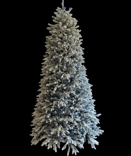 Alaska - 240 CM Full PE tree with flocked with 1203 tips 500 LED Warm White