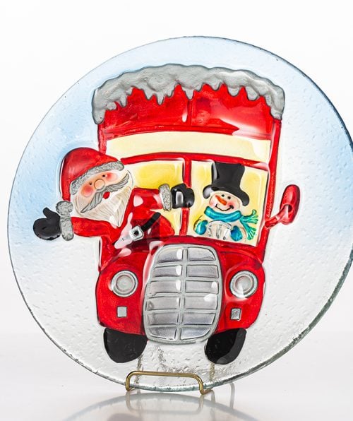 Christmas Glass Plate