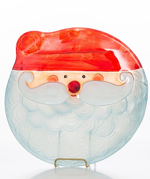 Glass Santa Plate