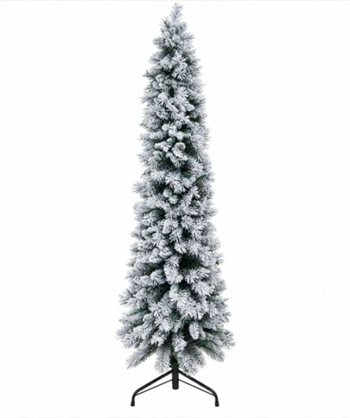 Crystal Whisper - 210 Cm Slim Snowy Tree with 466 Tips