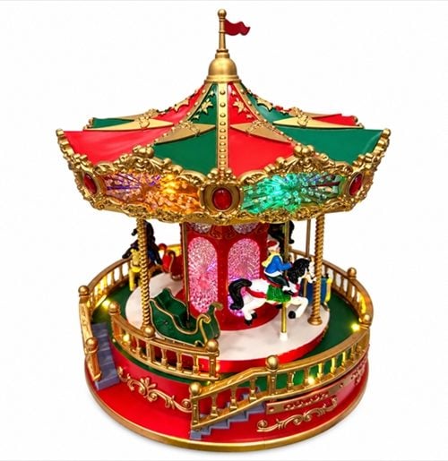 Xmas Carousel With Music And Lights